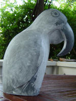Blue Macaw 7 - A marble sculpture by Cliff Fraser