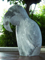 Blue Macaw 8 - A marble sculpture by Cliff Fraser