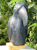 Blue Macaw 9 - A marble sculpture by Cliff Fraser