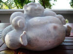 Fat Man 11 - A marble sculpture by Cliff Fraser