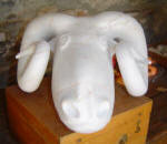 Horned Goat 8 - A marble sculpture by Cliff Fraser