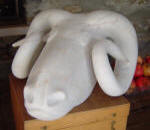 Horned Goat 9 - A marble sculpture by Cliff Fraser